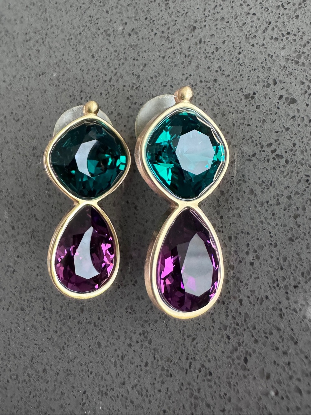 Brighton Emerald and Ruby Gold Drop Earrings
